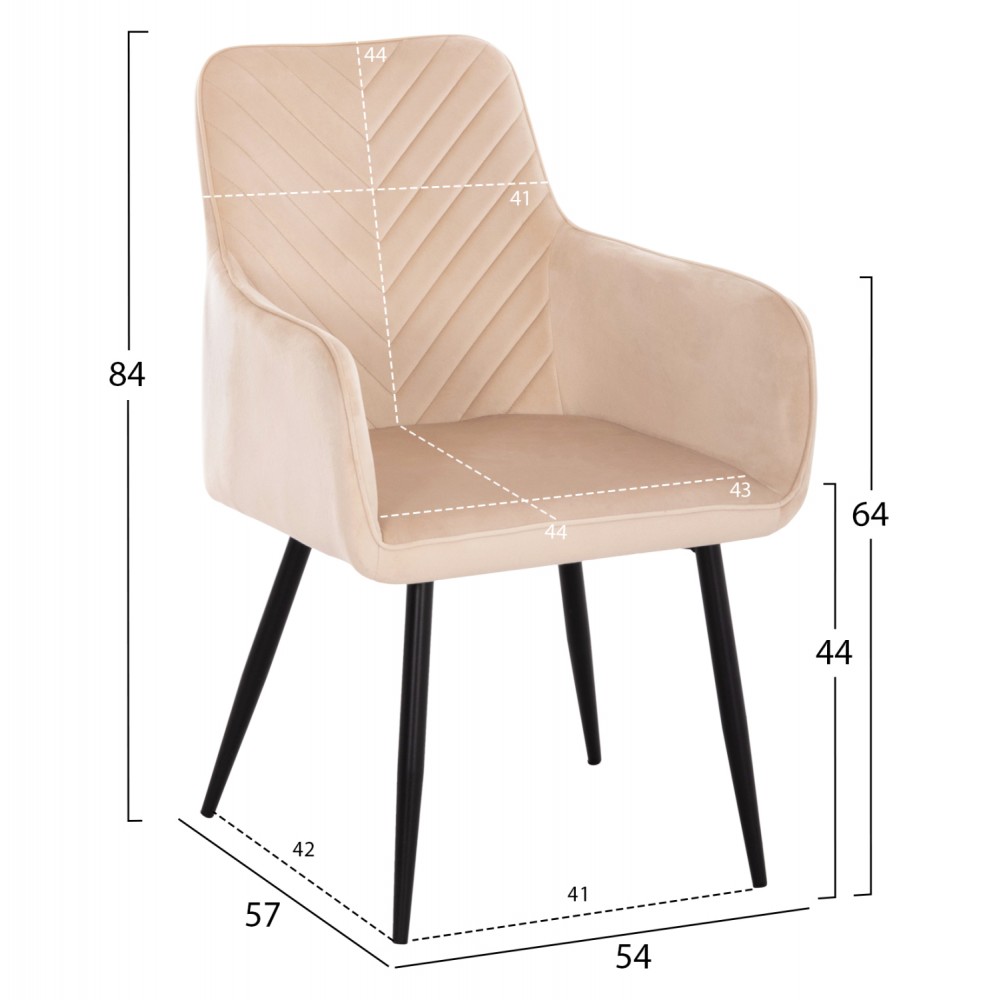 Σετ τραπεζαρίας "RAVEN" 7τμχ από κεραμικό/μέταλλο/βελούδο σε χρώμα λευκό μαρμάρου/μπεζ 160x80x74