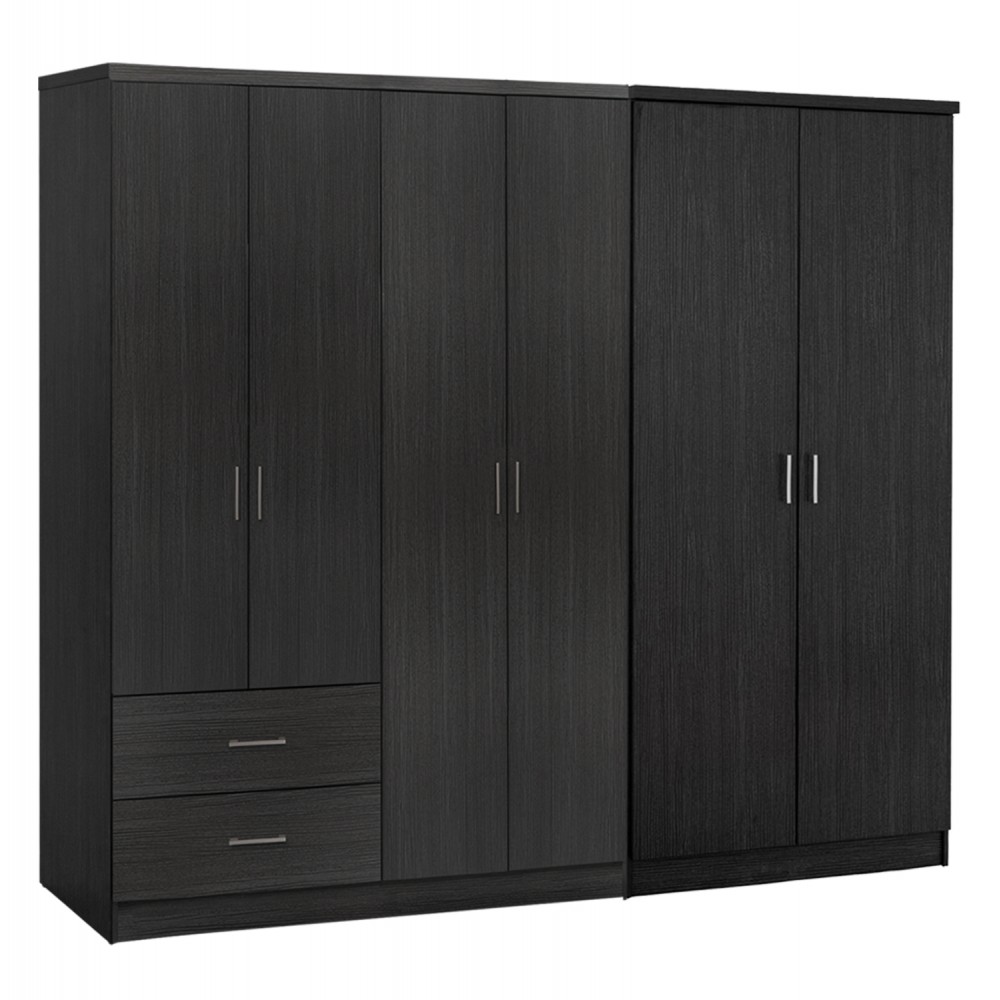 Ντουλάπα "BLAKELY" εξάφυλλη σε χρώμα ζεμπράνο 201x43x181