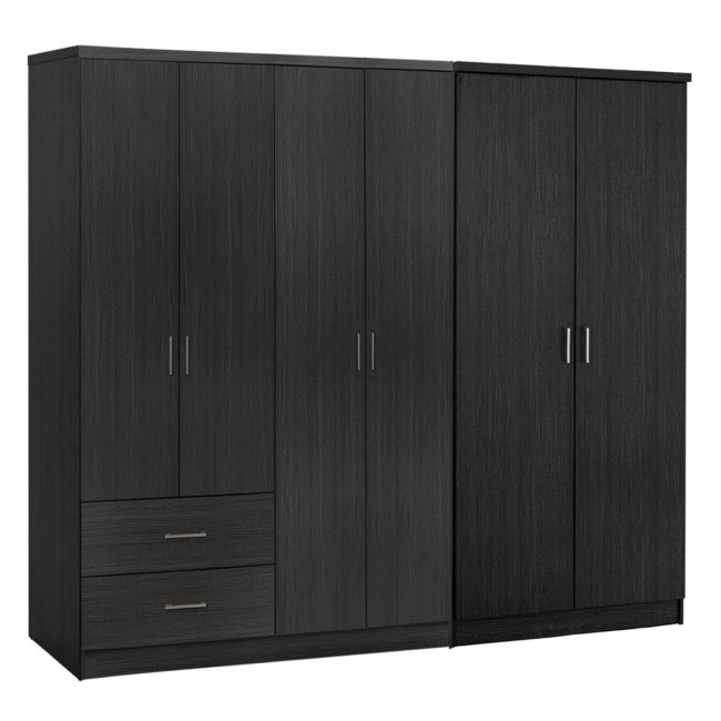 Ντουλάπα "BLAKELY" εξάφυλλη σε χρώμα ζεμπράνο 201x43x181