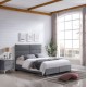 Κρεβάτι "MILO" διπλό με αποθηκευτικό χώρο από ύφασμα βελούδο σε χρώμα γκρι 140x200