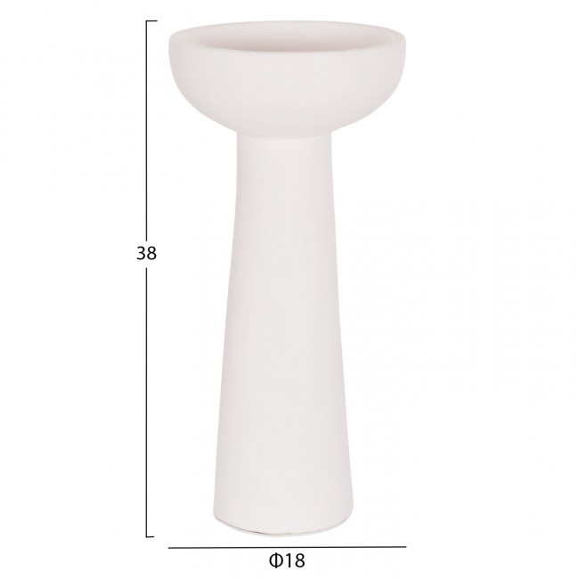 Σετ επιτραπέζια διακοσμητικά βάζα "LEKKAN" από τερακότα σε χρώμα λευκό/μαύρο