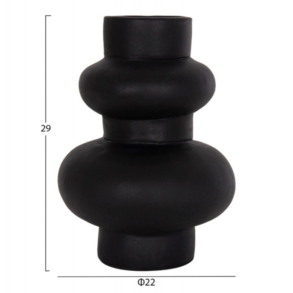 Σετ επιτραπέζια διακοσμητικά βάζα "LEKKAN" από τερακότα σε χρώμα λευκό/μαύρο