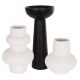 Σετ επιτραπέζια διακοσμητικά βάζα "LEKKAN" από τερακότα σε χρώμα λευκό/μαύρο