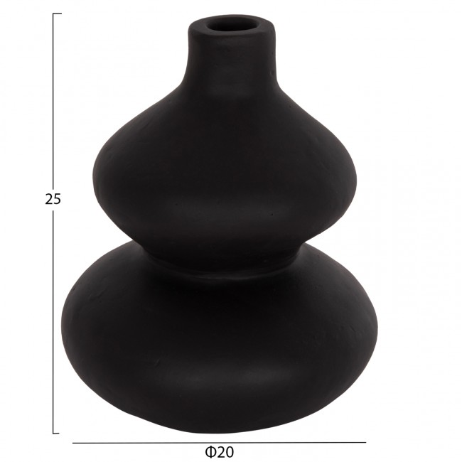 Σετ επιτραπέζια διακοσμητικά βάζα "CHELIN" 2τμχ από τερακότα σε χρώμα μωβ/μαύρο