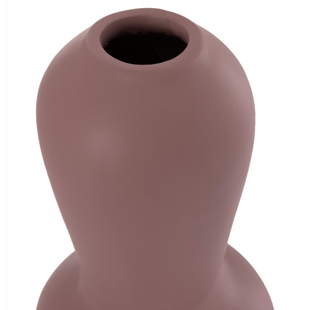 Σετ επιτραπέζια διακοσμητικά βάζα "CHELIN" 2τμχ από τερακότα σε χρώμα μωβ/μαύρο