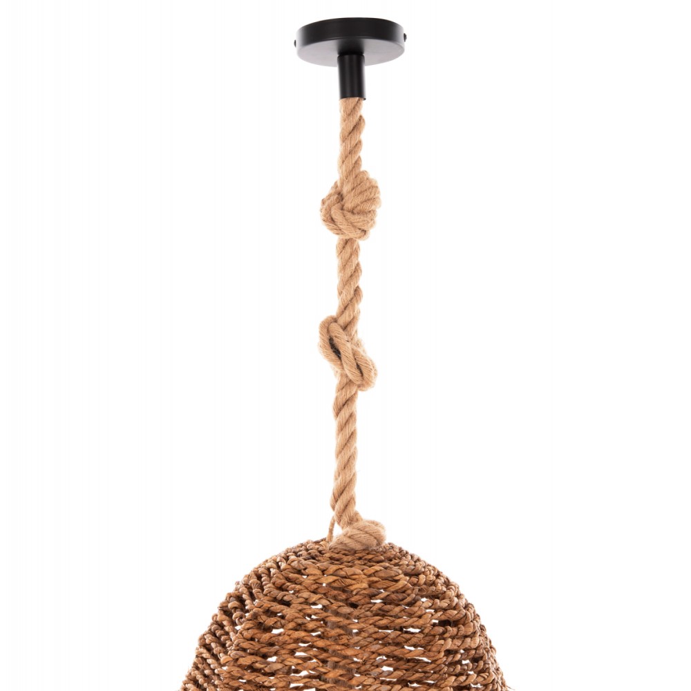 Φωτιστικό οροφής κρεμαστό από σχοινί/ίνες μπανανιάς σε χρώμα φυσικό Φ100x205 Ε27
