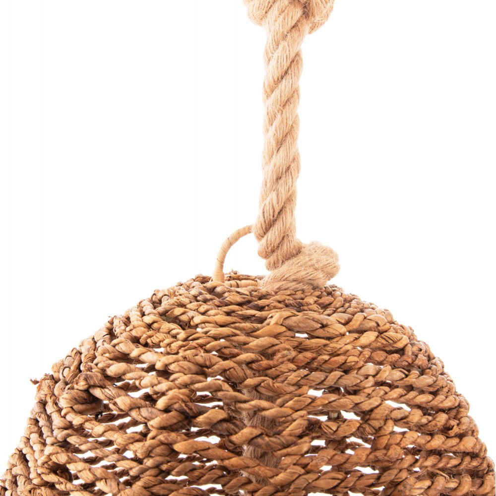 Φωτιστικό οροφής κρεμαστό από σχοινί/ίνες μπανανιάς σε χρώμα φυσικό Φ100x205 Ε27