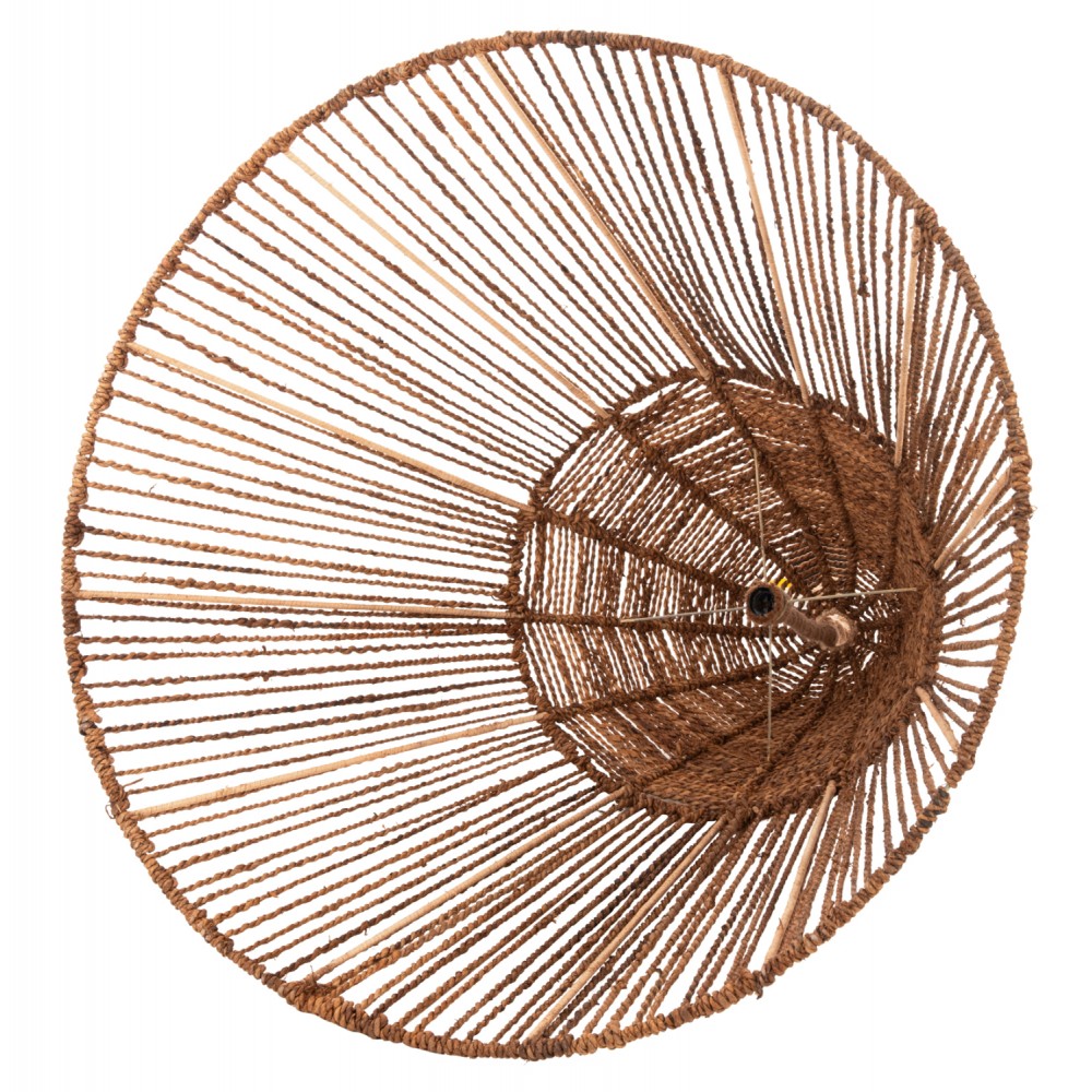 Φωτιστικό οροφής κρεμαστό από σχοινί/ίνες μπανανιάς σε χρώμα φυσικό Φ100x205 Ε27