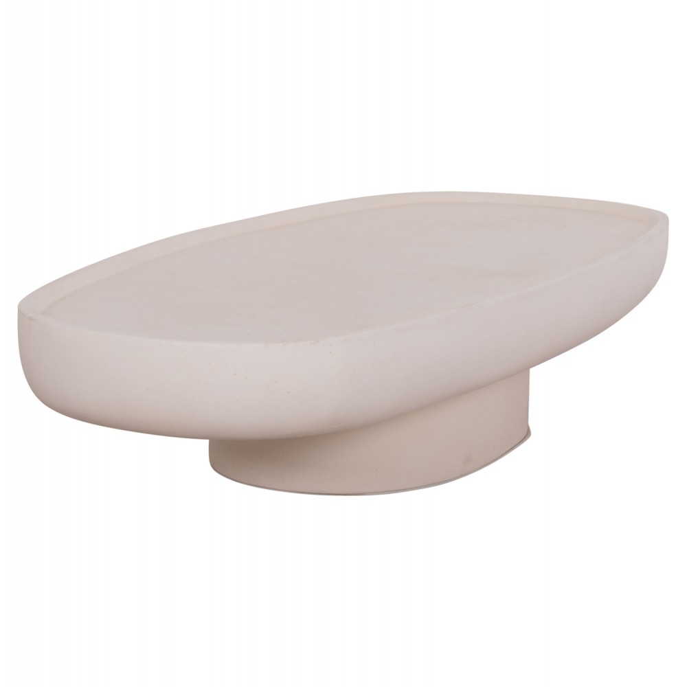 Τραπέζι σαλονιού "DESSY" από fiber cement σε χρώμα λευκό 151x66x30