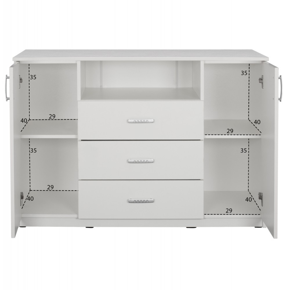 Σετ κρεβατοκάμαρας "ADLER" 6τμχ σε χρώμα λευκό 170x205x95