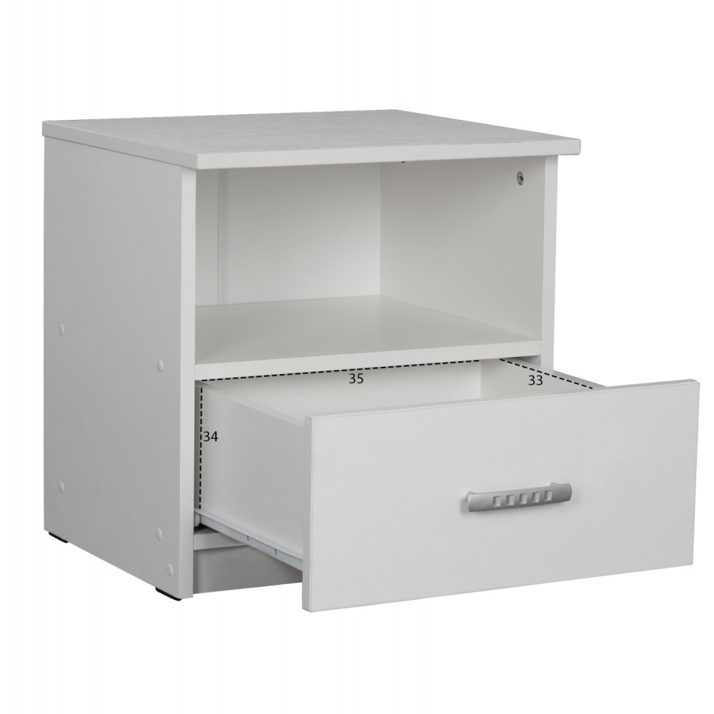 Σετ κρεβατοκάμαρας "ADLER" 6τμχ σε χρώμα λευκό 170x205x95