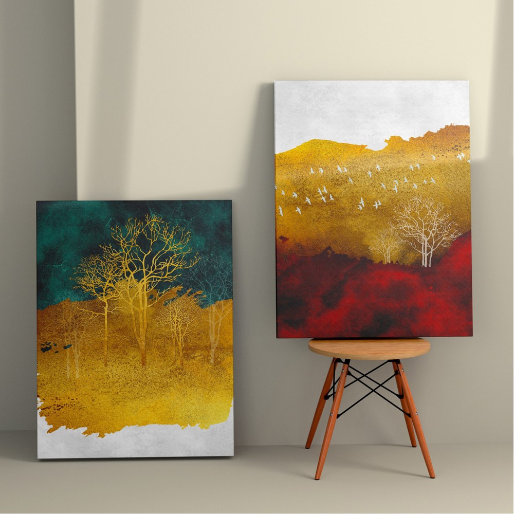 Πίνακας τοίχου "GOBI" 2τμχ σε εκτυπωμένο καμβά 50x3x70(x2)