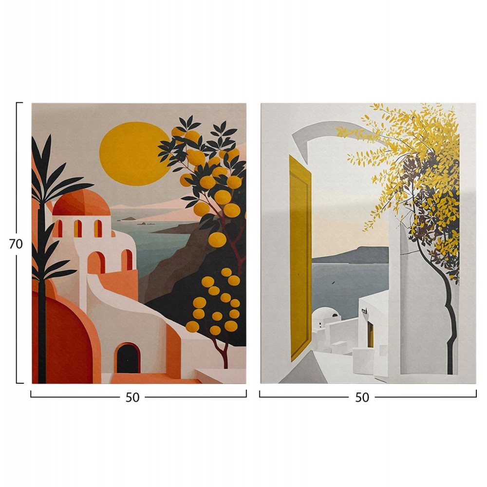 Πίνακας τοίχου 2τμχ "GOBI" σε εκτυπωμένο καμβά 50x3x70