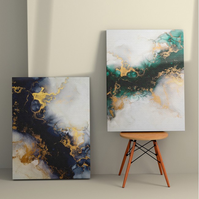 Πίνακας τοίχου 2τμχ "GOBI" σε εκτυπωμένο καμβά 50x3x70