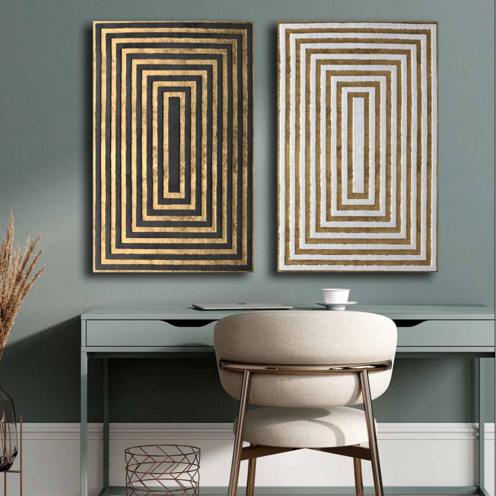 Πίνακας τοίχου 2τμχ "GOBI" σε εκτυπωμένο καμβά 45x2.8x70