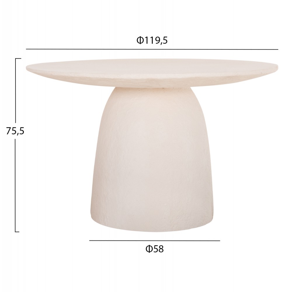 Τραπέζι "SEPPO" από fiber cement σε χρώμα λευκό Φ119.5x75.5