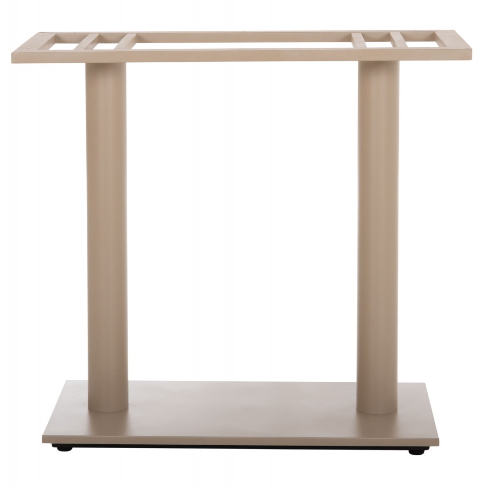 Βάση τραπεζιού διπλή από μέταλλο σε χρώμα ματ καπουτσίνο 80x40x72