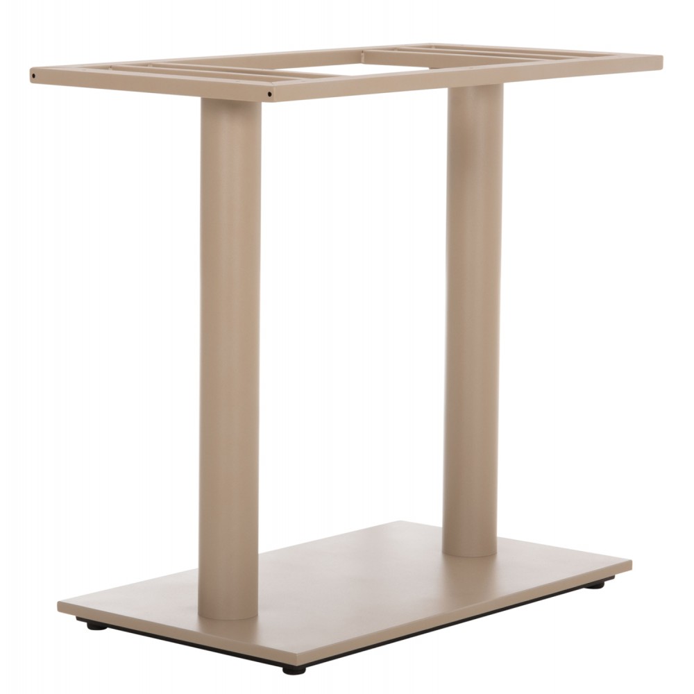 Βάση τραπεζιού διπλή από μέταλλο σε χρώμα ματ καπουτσίνο 80x40x72