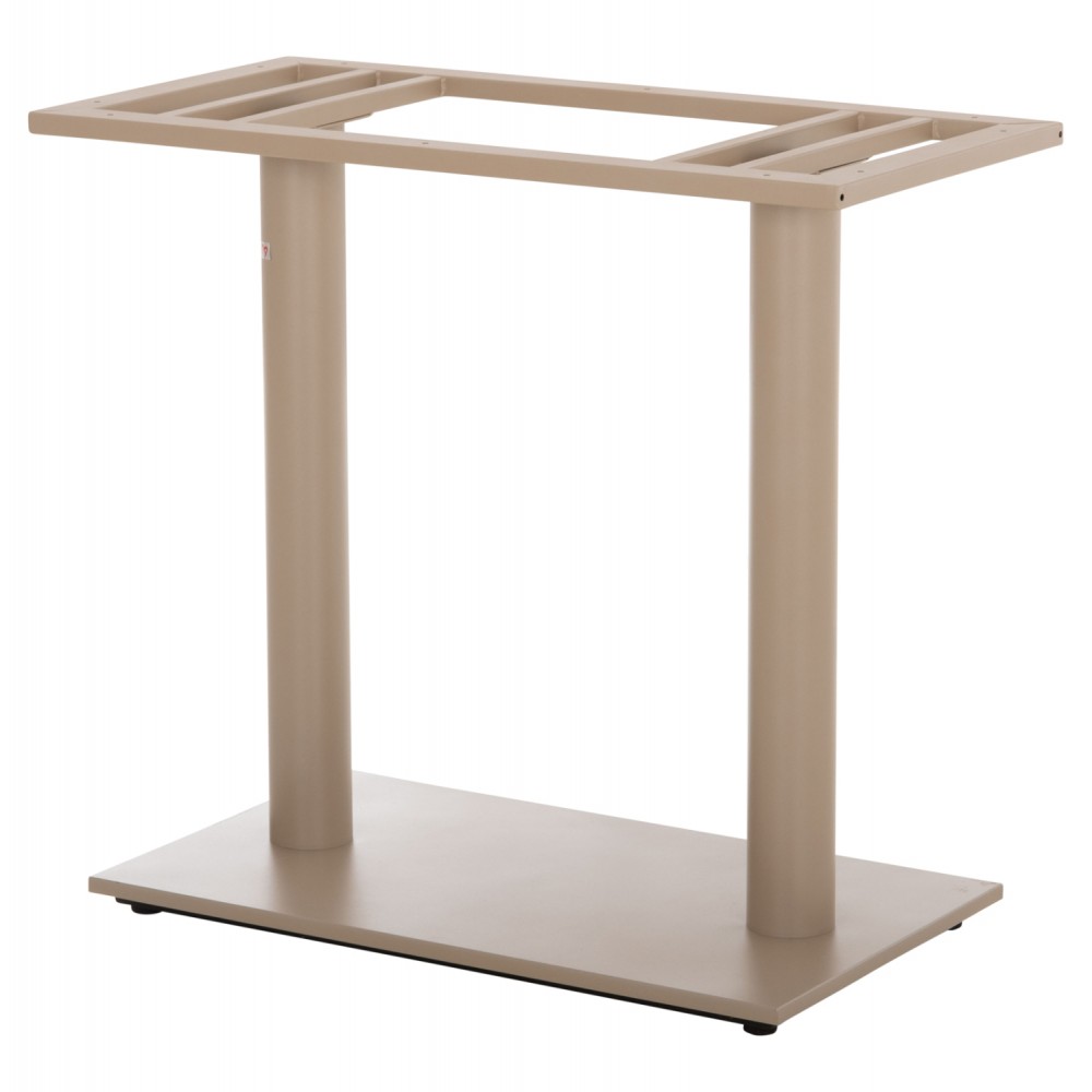 Βάση τραπεζιού διπλή από μέταλλο σε χρώμα ματ καπουτσίνο 80x40x72