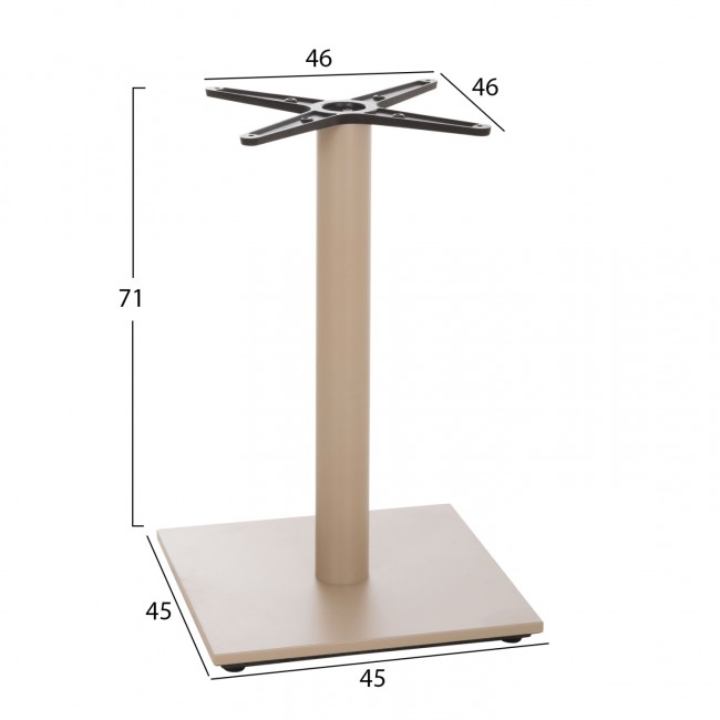 Βάση τραπεζιού από μέταλλο σε χρώμα καπουτσίνο ματ 46x46x72