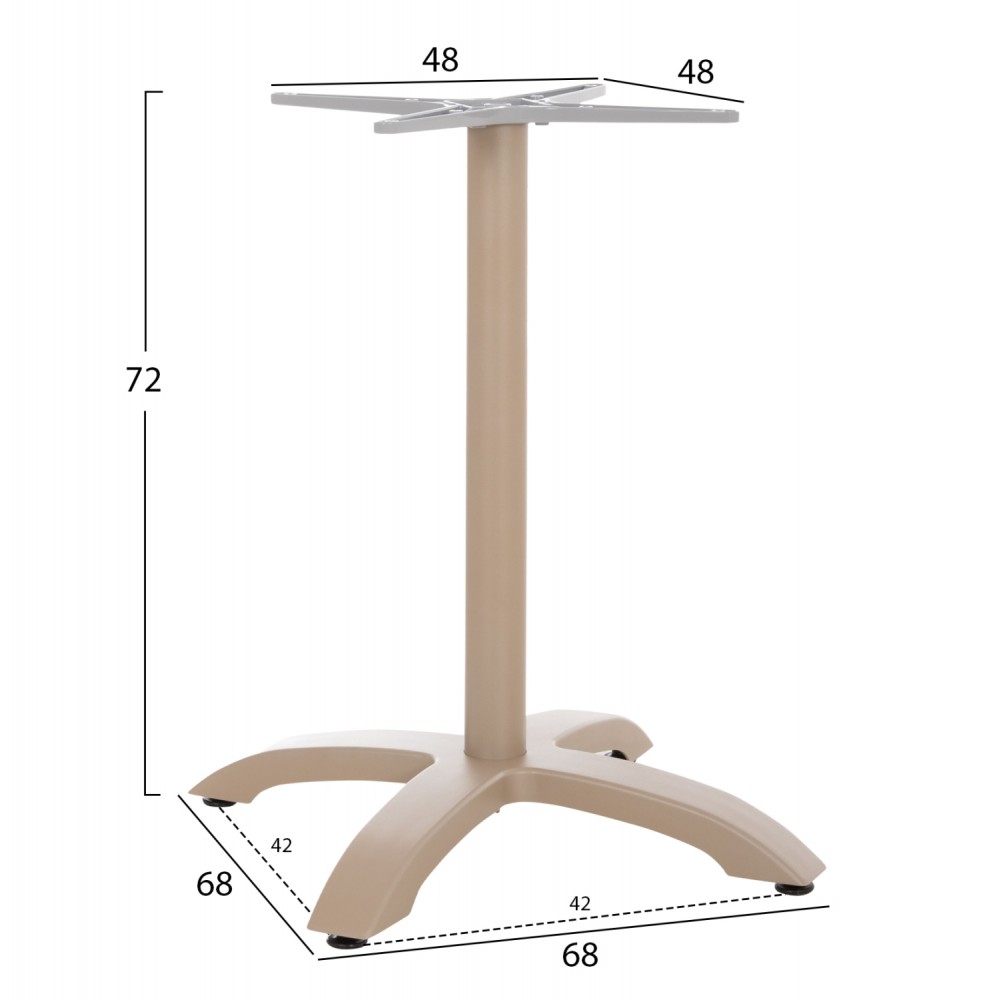 Βάση από αλουμίνιο σε χρώμα καπουτσίνο ματ 66x66x72