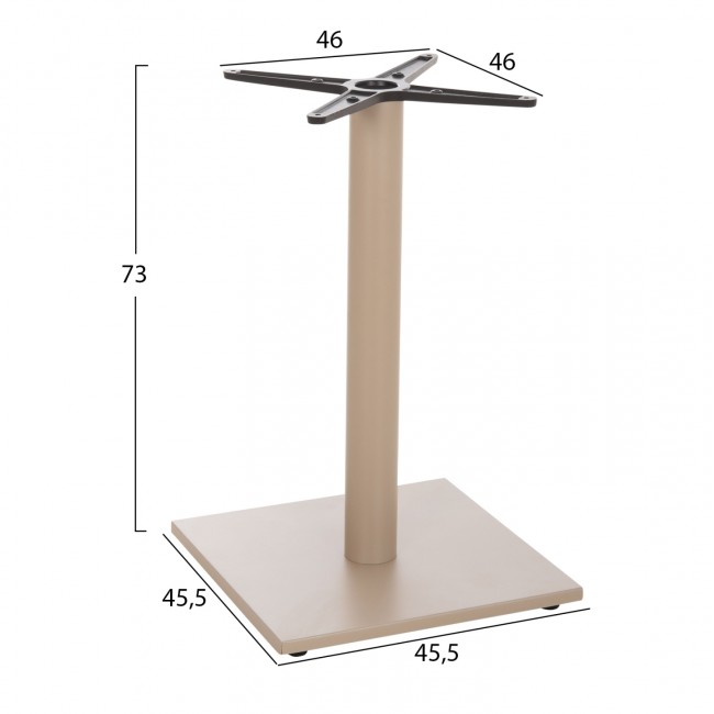 Βάση τραπεζιού από αλουμίνιο σε χρώμα καπουτσίνο 46x46x72