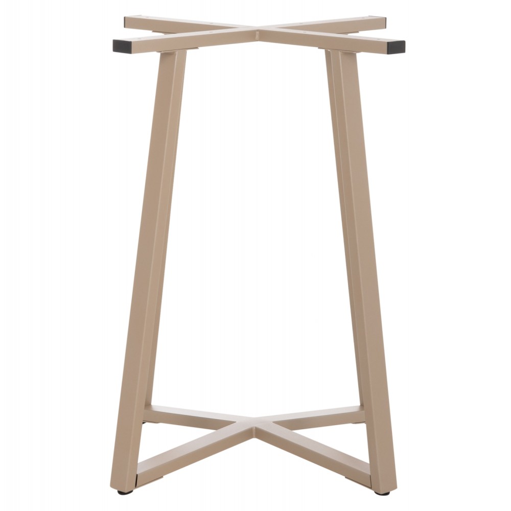 Βάση τραπεζιού χιαστί από μέταλλο σε χρώμα καπουτσίνο 60x60x72