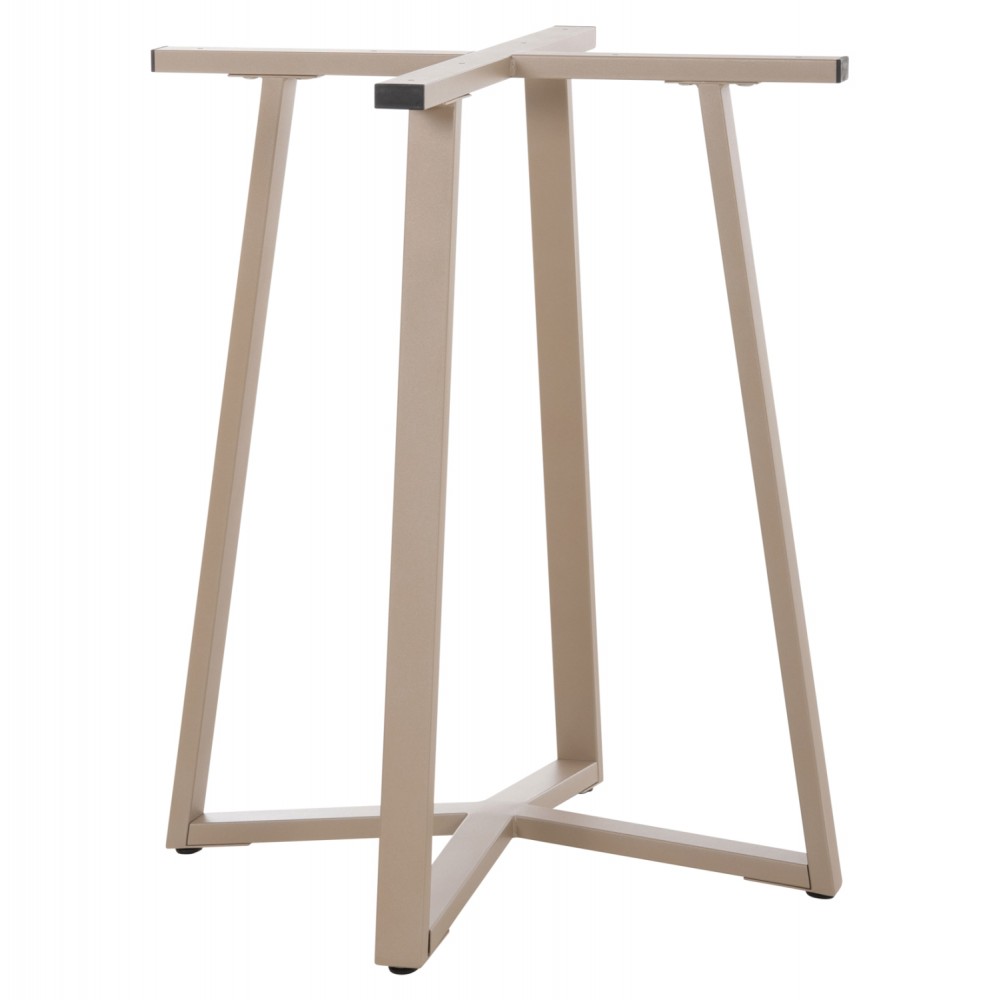 Βάση τραπεζιού χιαστί από μέταλλο σε χρώμα καπουτσίνο 60x60x72