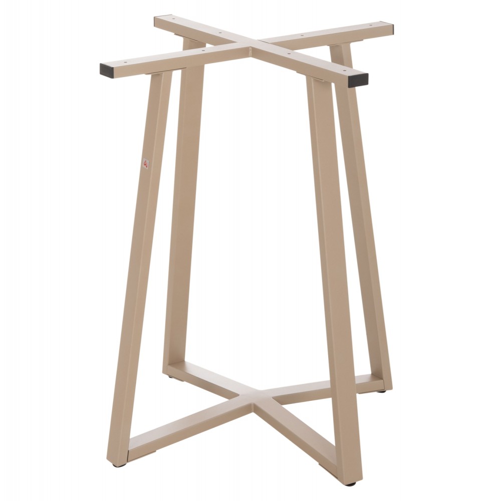 Βάση τραπεζιού χιαστί από μέταλλο σε χρώμα καπουτσίνο 60x60x72