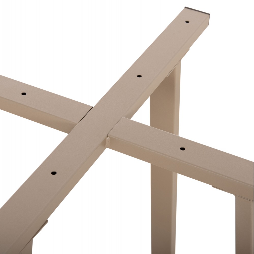 Βάση τραπεζιού χιαστί από μέταλλο σε χρώμα καπουτσίνο 60x60x72