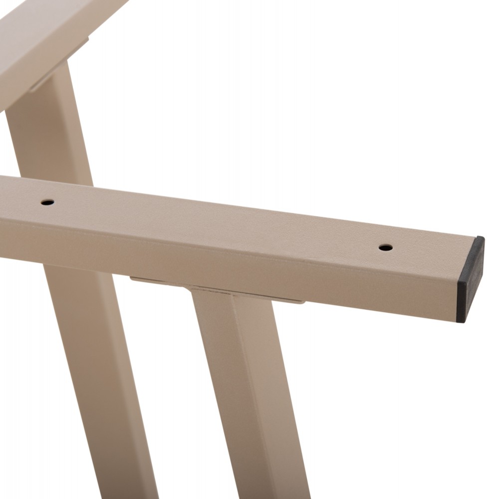 Βάση τραπεζιού χιαστί από μέταλλο σε χρώμα καπουτσίνο 60x60x72