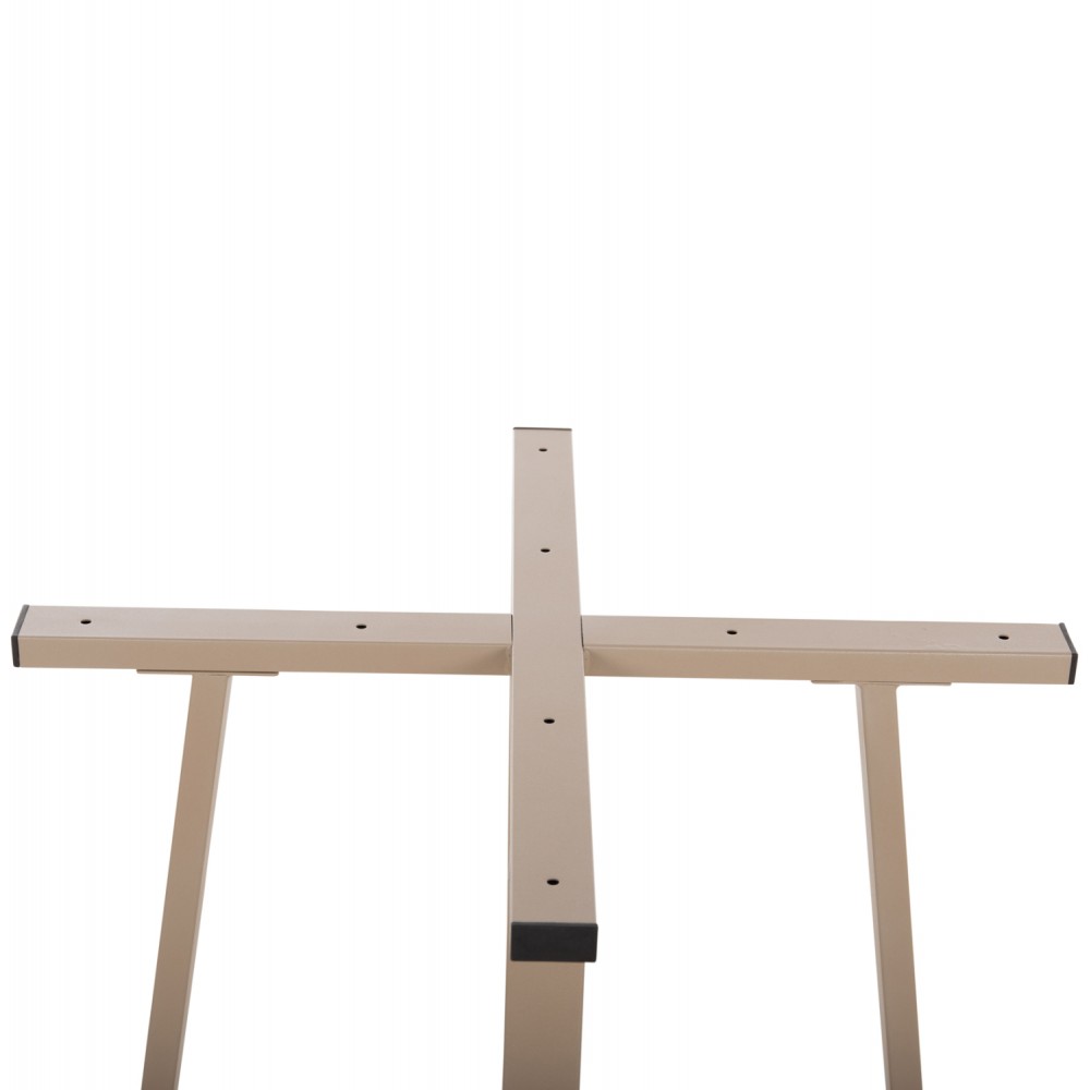 Βάση τραπεζιού χιαστί από μέταλλο σε χρώμα καπουτσίνο 60x60x72