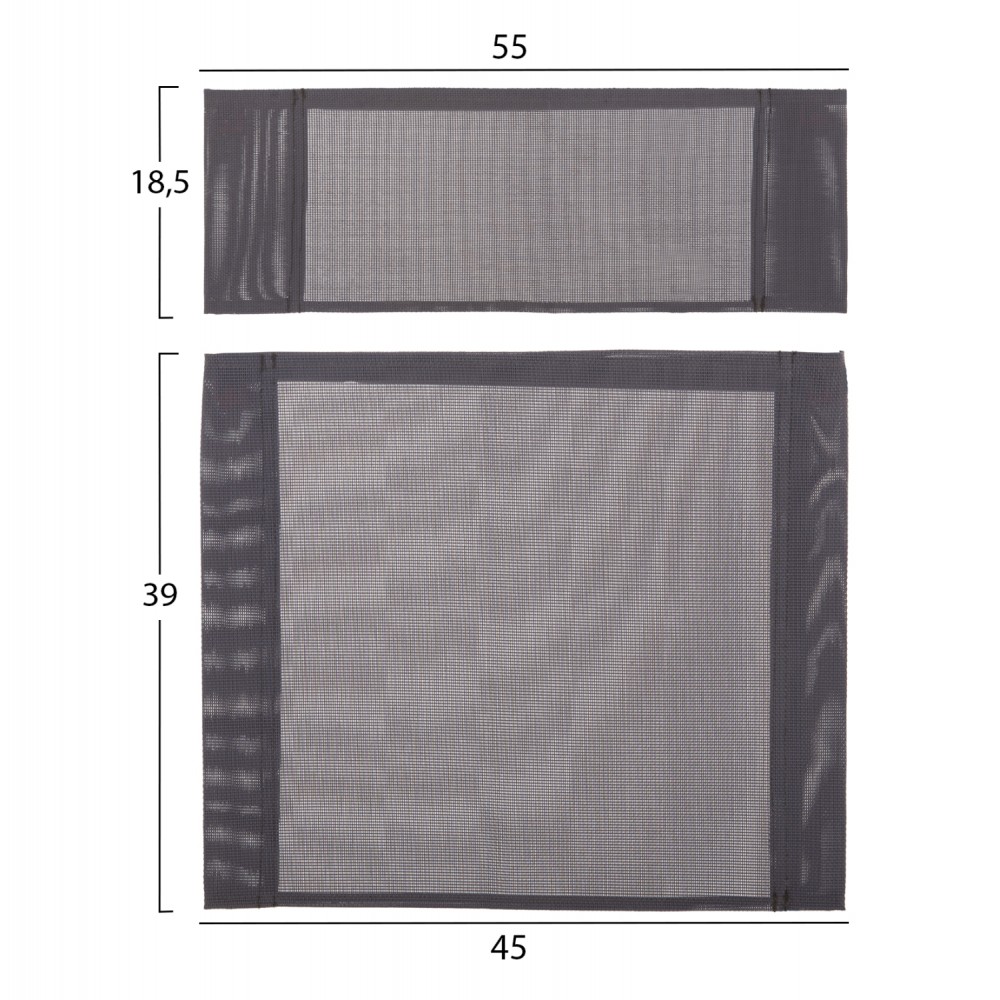 Πανί διαιρούμενο για πολυθρόνα σκηνοθέτη από pvc σε χρώμα γκρι 45x39 & 55x18.5