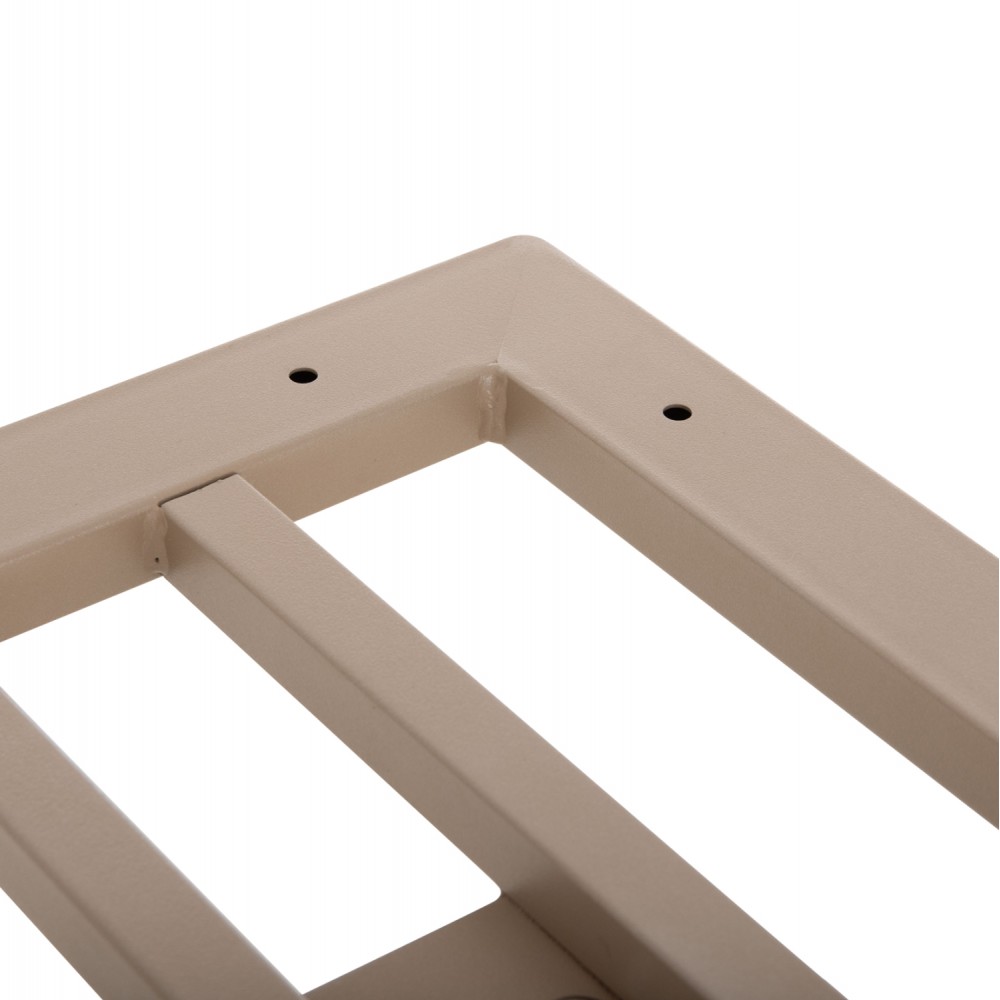 Βάση τραπεζιού μπαρ δίστηλη μεσαίου ύψους από μέταλλο σε χρώμα καπουτσίνο ματ 80x40x90