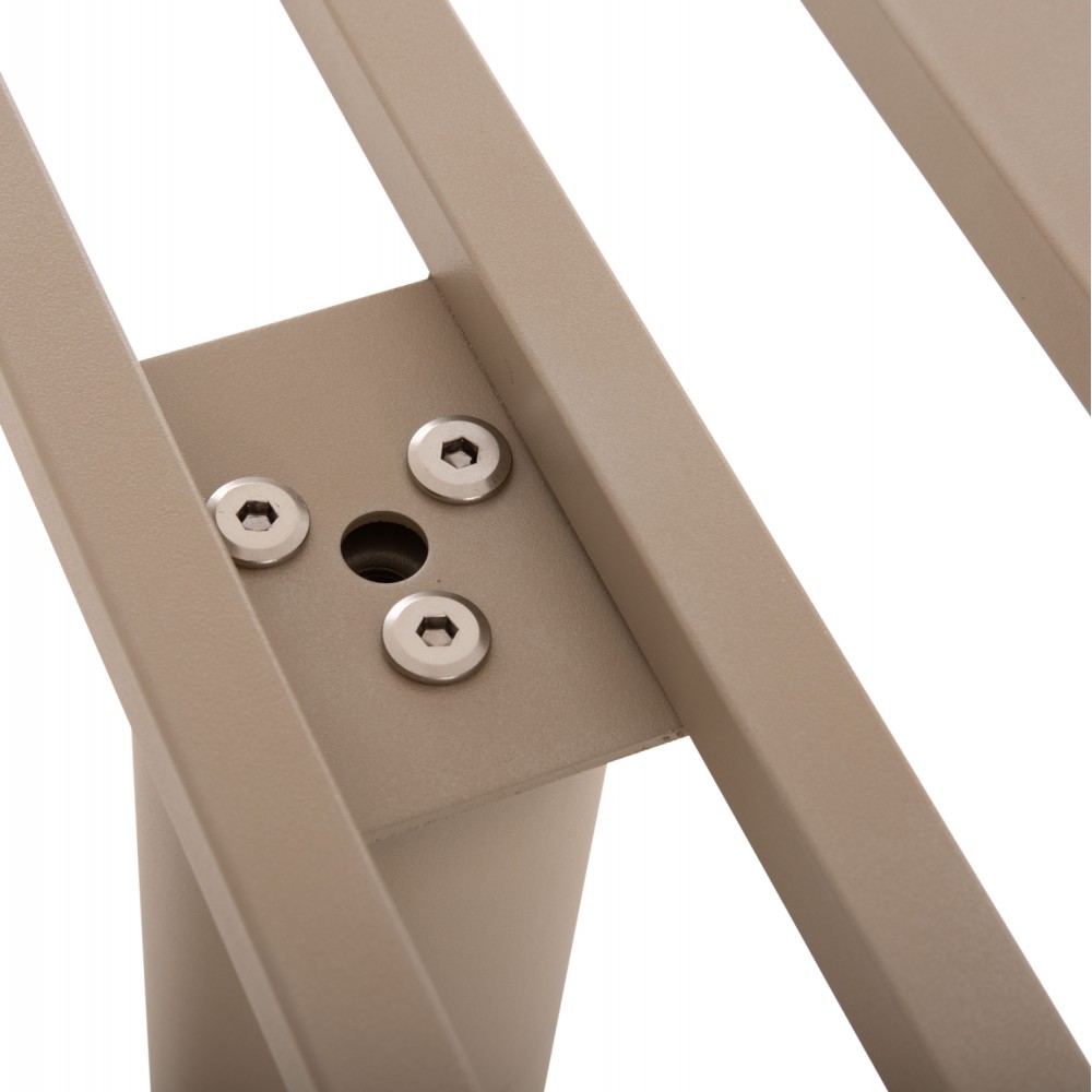 Βάση τραπεζιού μπαρ δίστηλη μεσαίου ύψους από μέταλλο σε χρώμα καπουτσίνο ματ 80x40x90