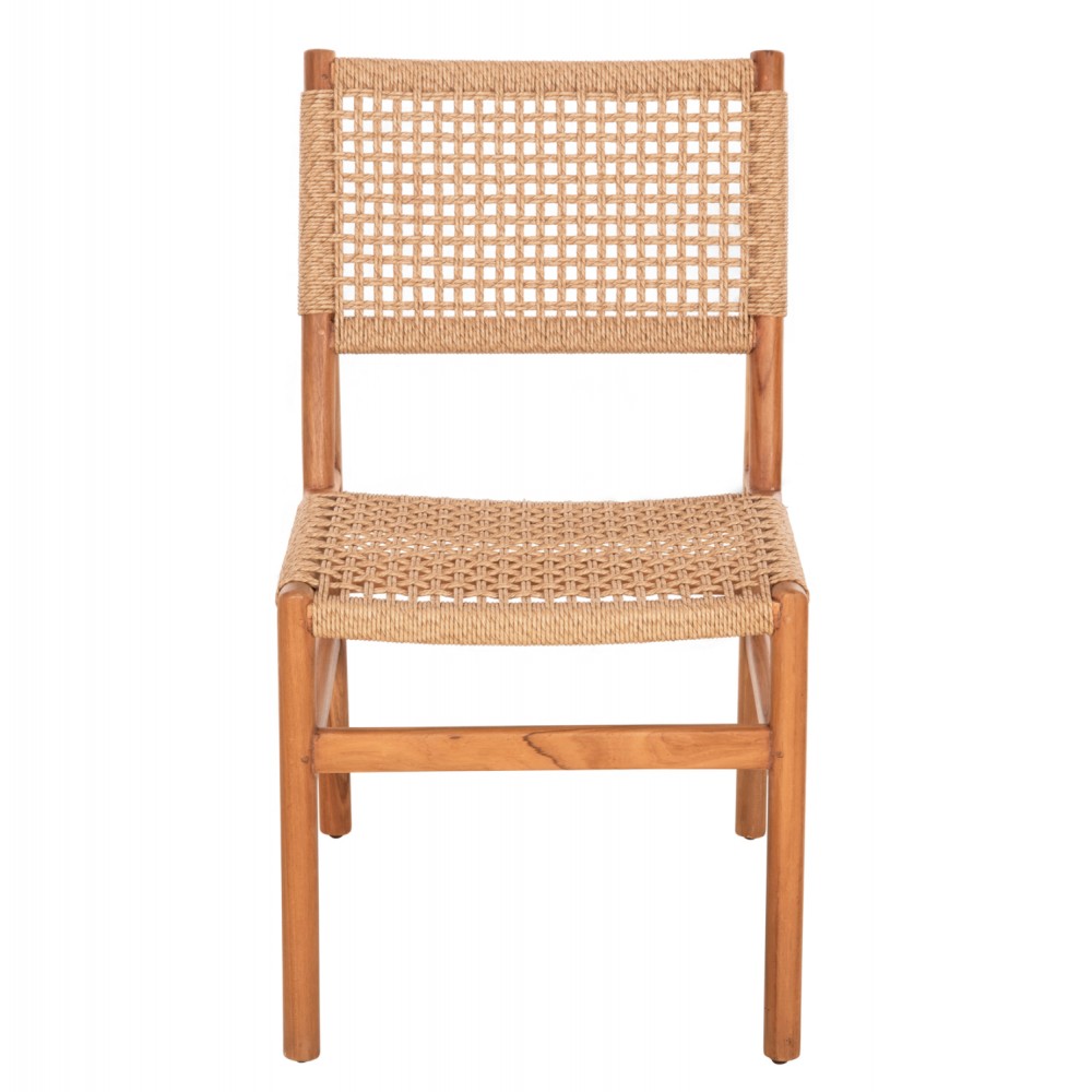 Καρέκλα "DINIZ" από ξύλο/σχοινί σε χρώμα φυσικό 48x60x84