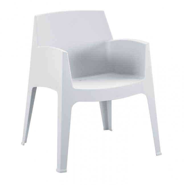 Πολυθρόνα "SLEEK" από πολυπροπυλένιο σε χρώμα λευκό 57x56x82.5
