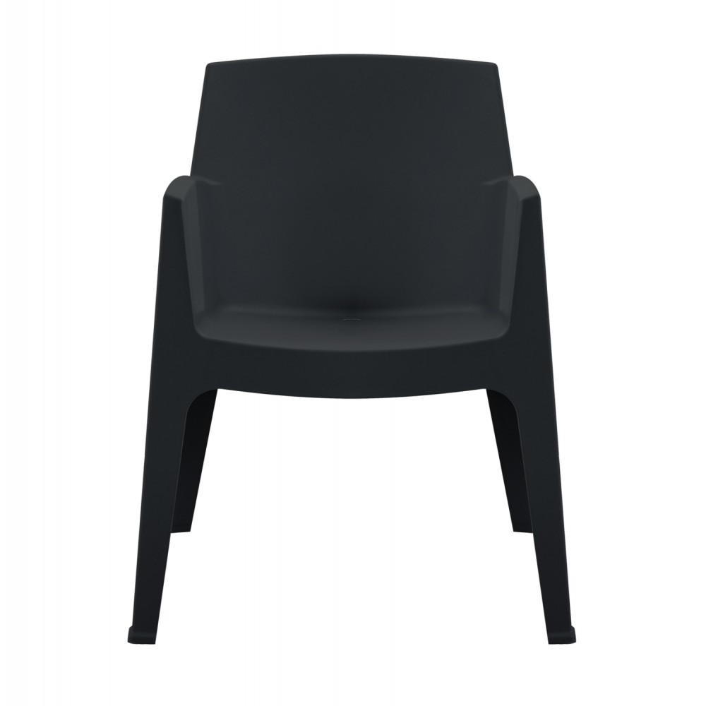 Πολυθρόνα "SLEEK" από πολυπροπυλένιο σε χρώμα μαύρο 57x56x82.5