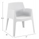 Σετ lounge "SLEEK" από πολυπροπυλένιο σε χρώμα λευκό 49.5x49.5x40