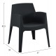 Σετ lounge "SLEEK" από πολυπροπυλένιο σε χρώμα μαύρο 49.5x49.5x40