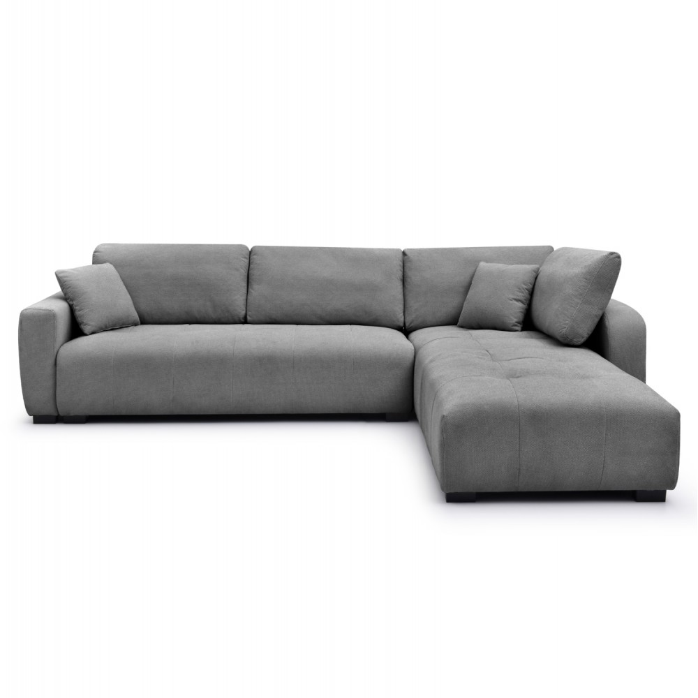 Γωνιακός καναπές "MEDEL" αναστρέψιμος από p.e. ύφασμα σε χρώμα γκρι 296x208x80