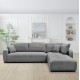 Γωνιακός καναπές "MEDEL" αναστρέψιμος από p.e. ύφασμα σε χρώμα γκρι 296x208x80