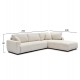 Γωνιακός καναπές "MEDEL" αναστρέψιμος από p.e. ύφασμα σε χρώμα εκρού 296x208x80