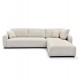 Γωνιακός καναπές "MEDEL" αναστρέψιμος από p.e. ύφασμα σε χρώμα εκρού 296x208x80