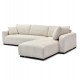Γωνιακός καναπές "MEDEL" αναστρέψιμος από p.e. ύφασμα σε χρώμα εκρού 296x208x80