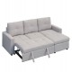 Γωνιακός καναπές-κρεβάτι "SALINO" αναστρέψιμος από ύφασμα σε χρώμα γκρι 213x132x87