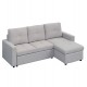 Γωνιακός καναπές-κρεβάτι "SALINO" αναστρέψιμος από ύφασμα σε χρώμα γκρι 213x132x87