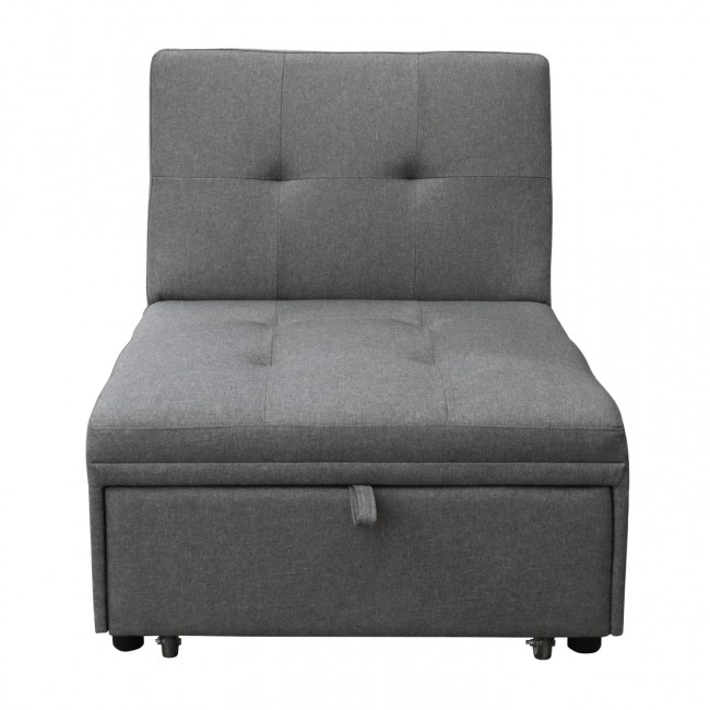 Πολυθρόνα-κρεβάτι "LIBRE" από ύφασμα σε χρώμα γκρι 75x106x89