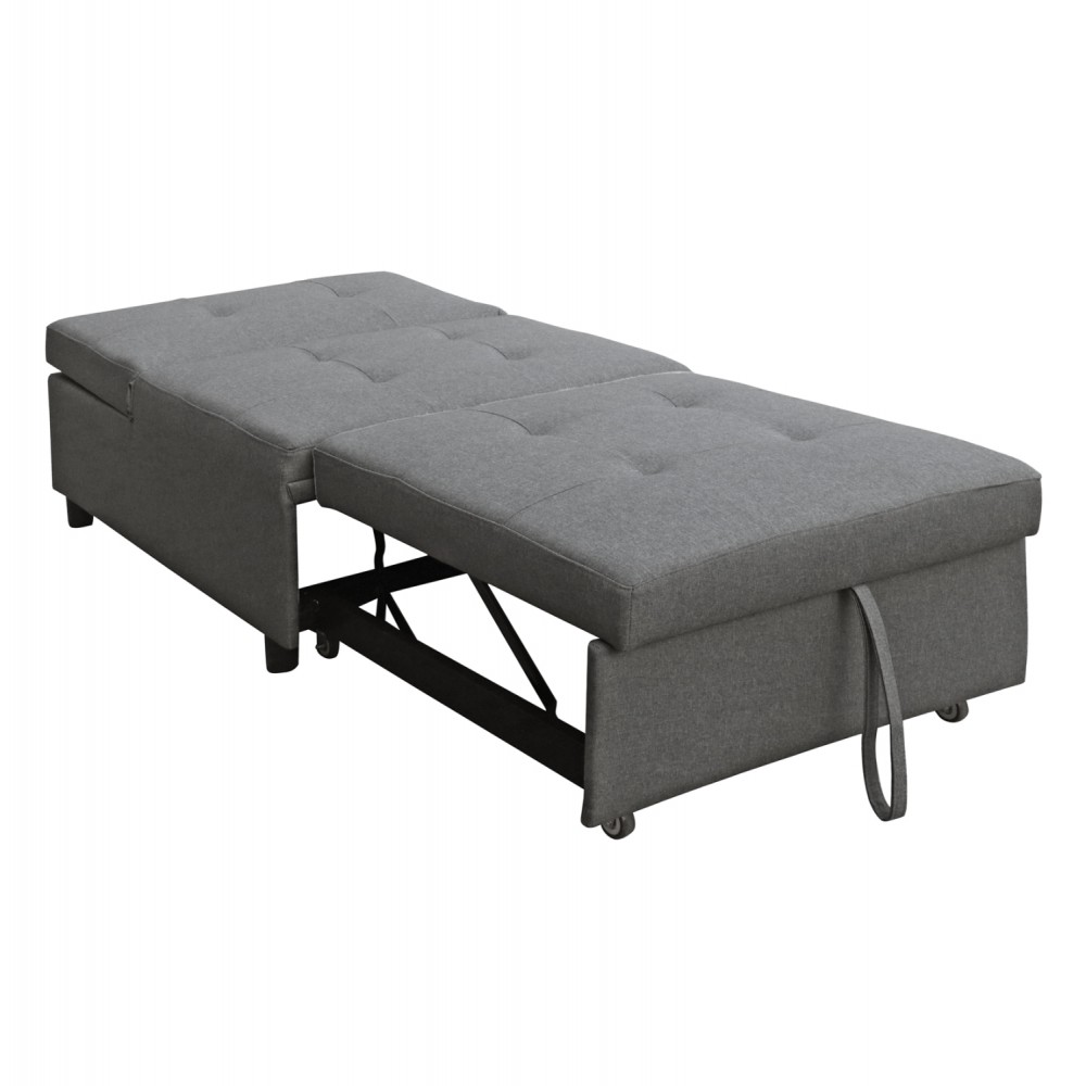 Πολυθρόνα-κρεβάτι "LIBRE" από ύφασμα σε χρώμα γκρι 75x106x89