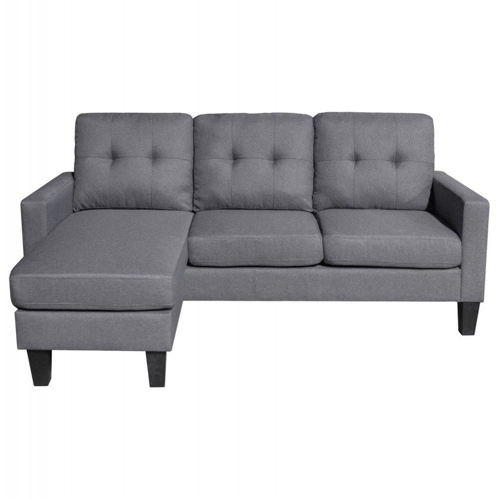 Γωνιακός καναπές "MEGGY" αναστρέψιμος από ύφασμα σε χρώμα γκρι 184.5x129x86